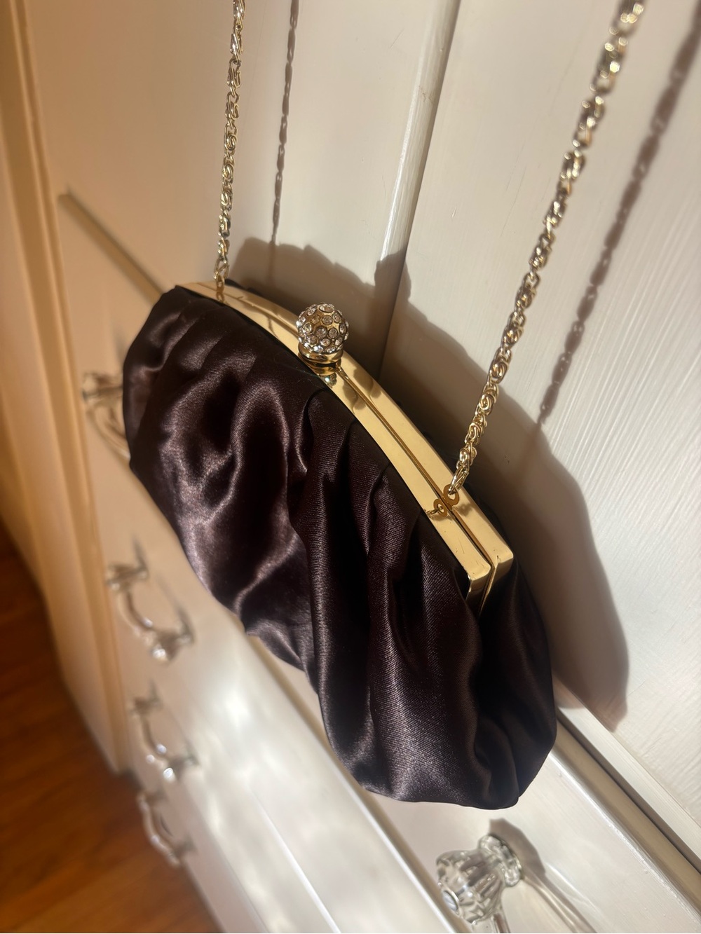 Jessica McClintock Satin Evening Clutch Bag